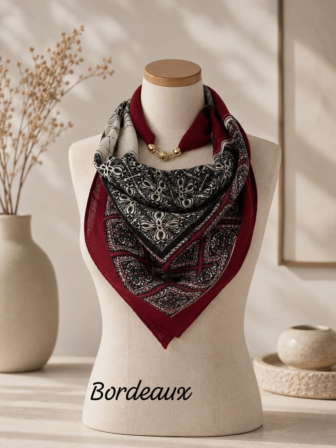 Foulard carré aimanté
