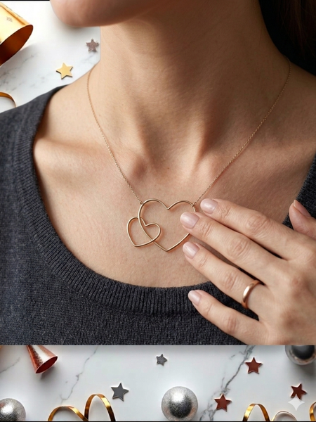 Collier coeurs doubles