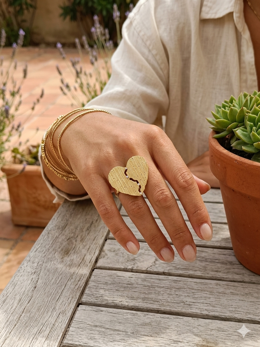 Bague Cœur strass