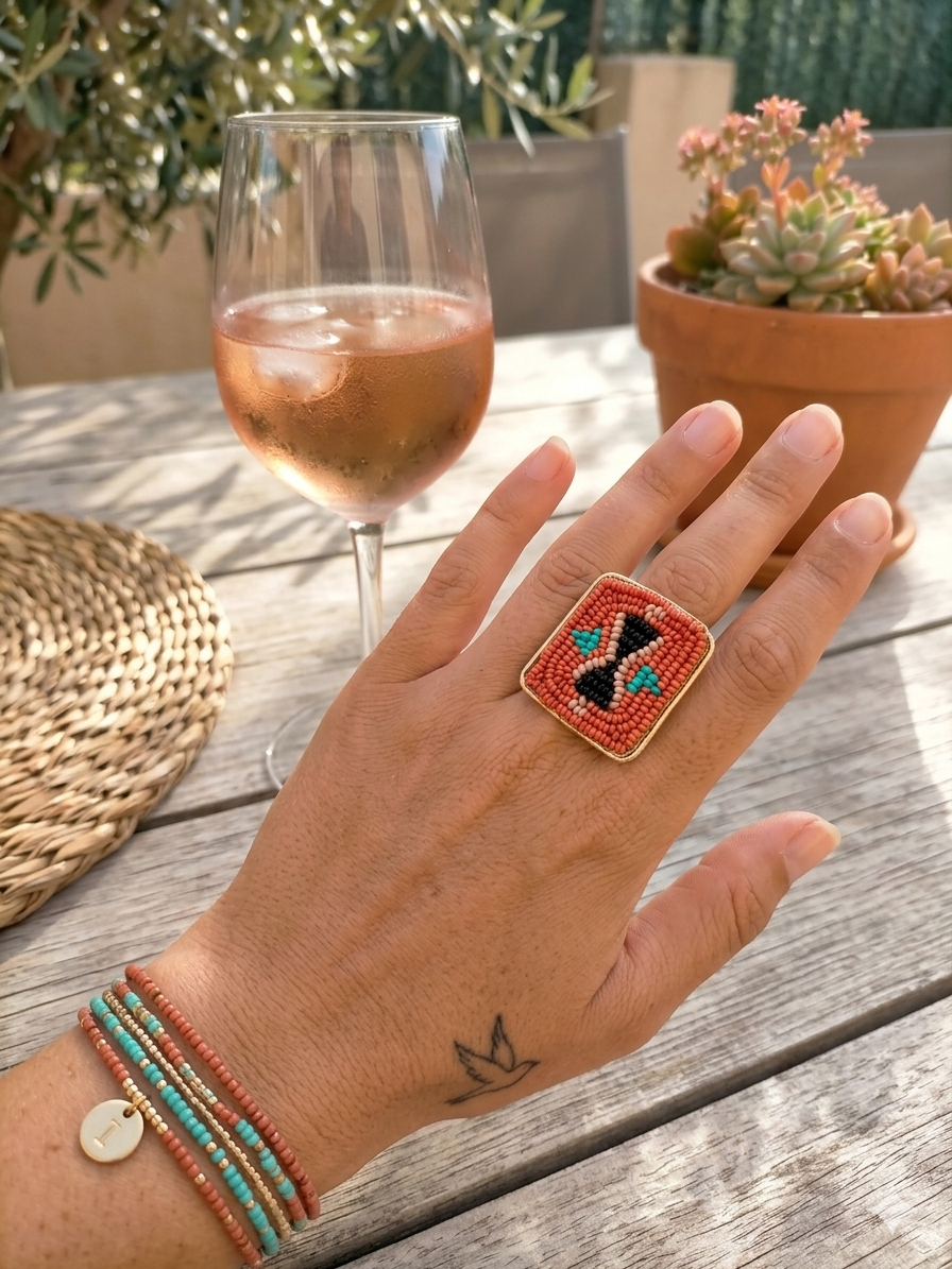 Bague en perles