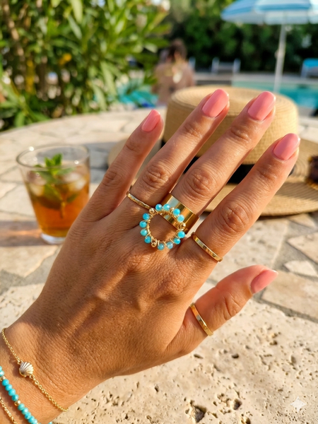 Bague rond perles
