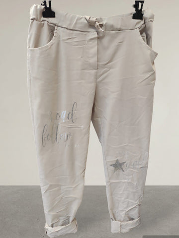 SEQUIN STAR CRINKLE JOGGER PANTS