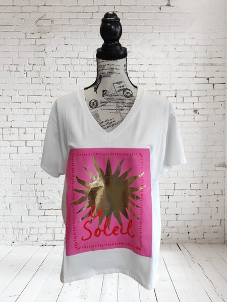 Tee-shirt Soleil rose