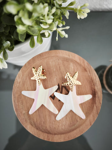 Boucles d'oreilles Etoiles nacre