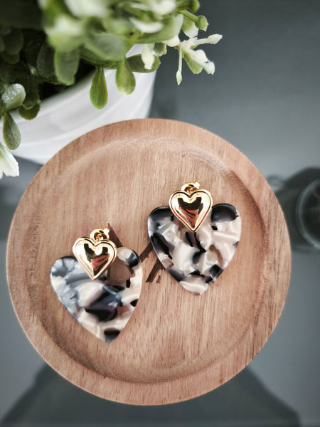 Boucles d'oreilles Cœur corne