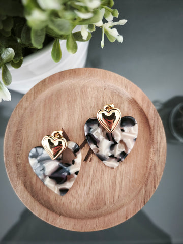 Boucles d'oreilles Cœur corne