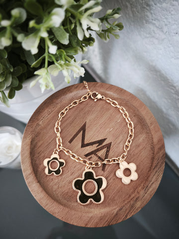 Bracelet breloques fleurs