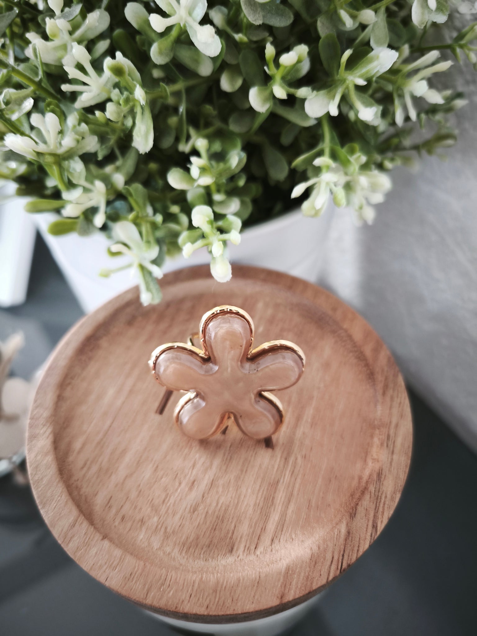 Bague Fleur corne