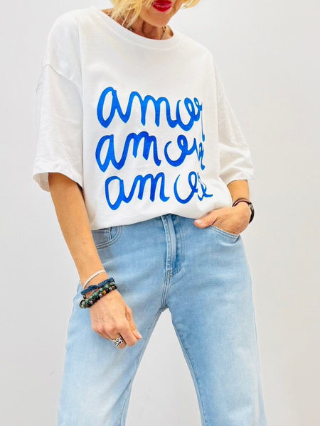 Tee-shirt Amor amor amor (col rond)
