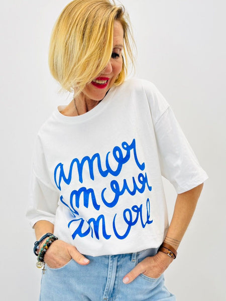 Tee-shirt Amor amor amor (col rond)