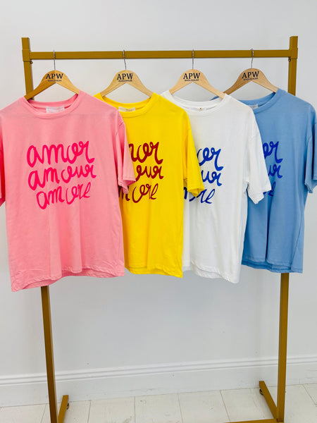 Tee-shirt Amor amor amor (col rond)
