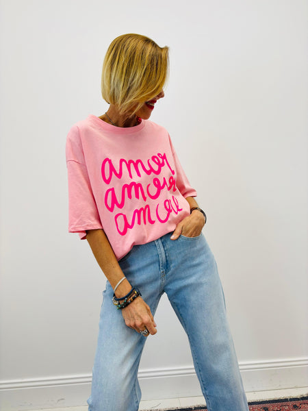 Tee-shirt Amor amor amor (col rond)