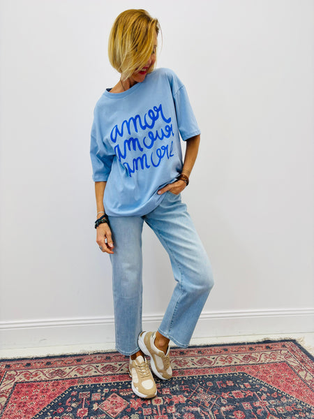 Tee-shirt Amor amor amor (col rond)