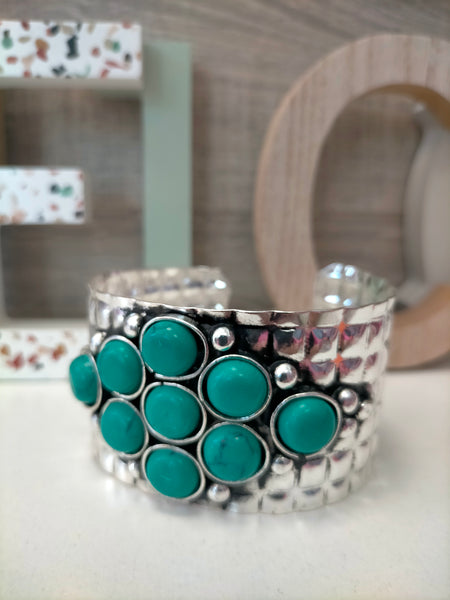 Manchette acier et turquoise