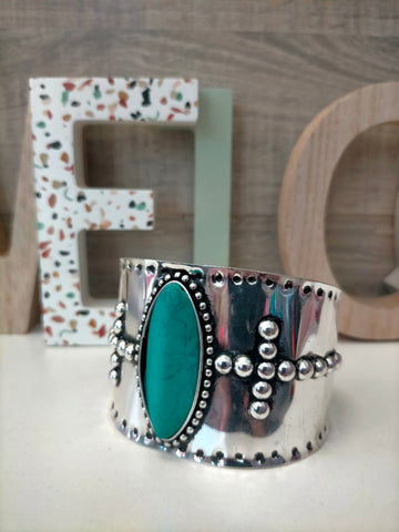 Manchette acier et turquoise
