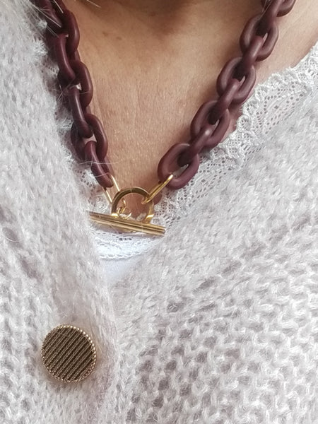 Collier maille résine